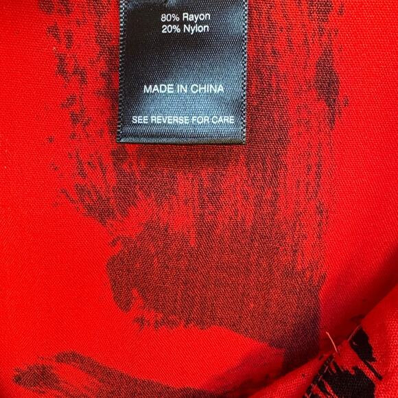 Ali Miles Red and Black Artsy Abstract Print Button Down Lagenlook Shirt size L - Picture 4 of 12